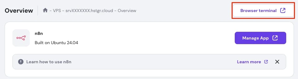Installer n8n en selfhosted sur Hostinger : guide complet
